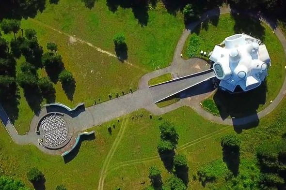The Ilinden Monument, known as Makedonium, above Krusevo