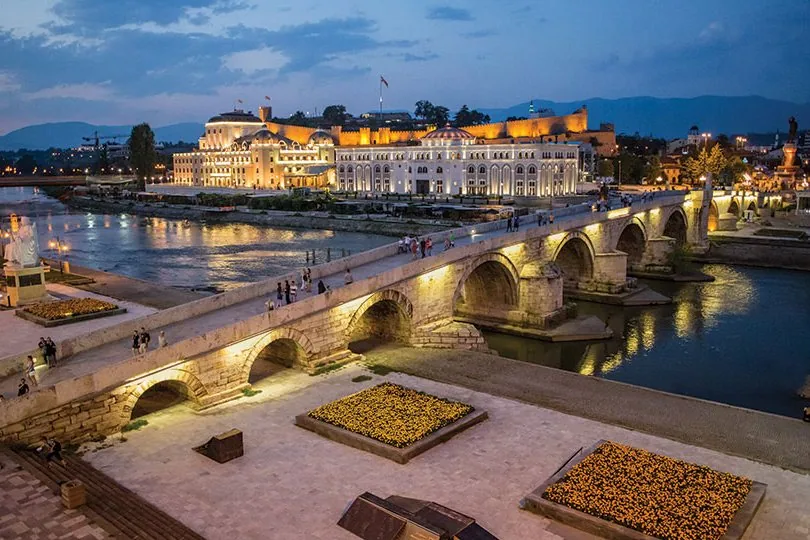 The Stone Bridge over the Vardar in Skopje